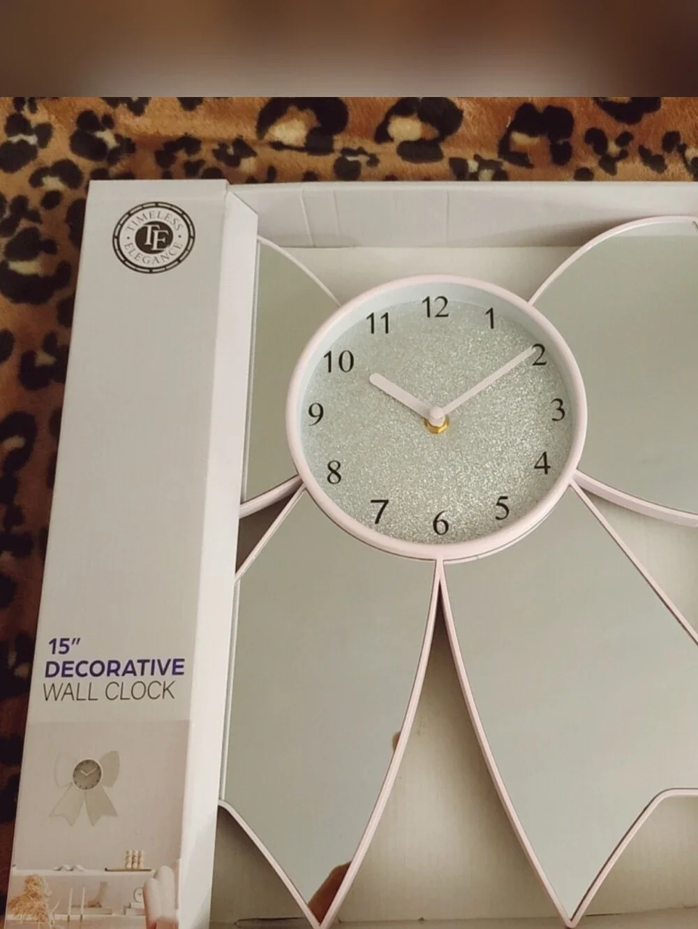 Timeless Elegance Pink Mirrored Flower Wall Clock